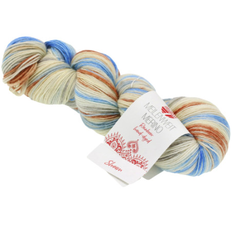 Lana Grossa - Meilenweit 100 teint à la main turquoise-menthe-gris (7010)