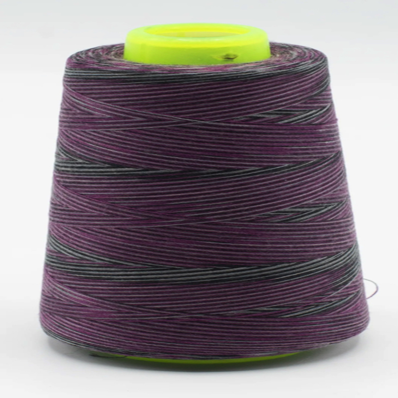 Lock yarn multicolor aubergine / dark grey (Q114)