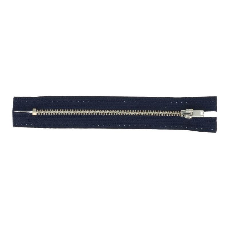 Fermeture éclair pour pantalon 16 cm nickel marine