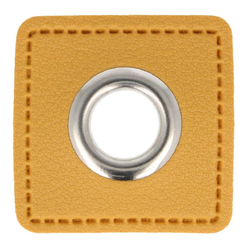 Patchs à œillets - jaune doré 8 mm argent