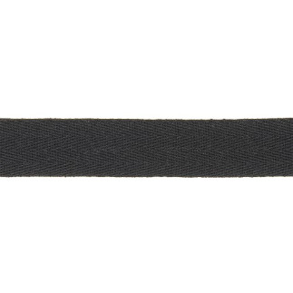 Ruban de coton sergé chevron - 20 mm noir (901)
