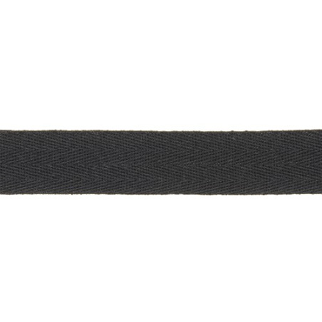 Baumwollband Twill chevron -  20mm schwarz (901)