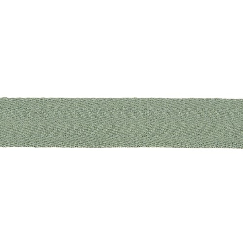 Cotton ribbon twill chevron -  20mm sage