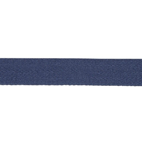 Bande de laine sergée à chevrons - 20 mm marine (915)