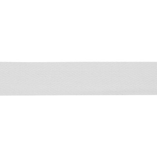 Baumwollband Twill chevron -  20mm weiss (902)