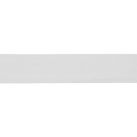 Cotton Twill Chevron Band - 20mm White (902)