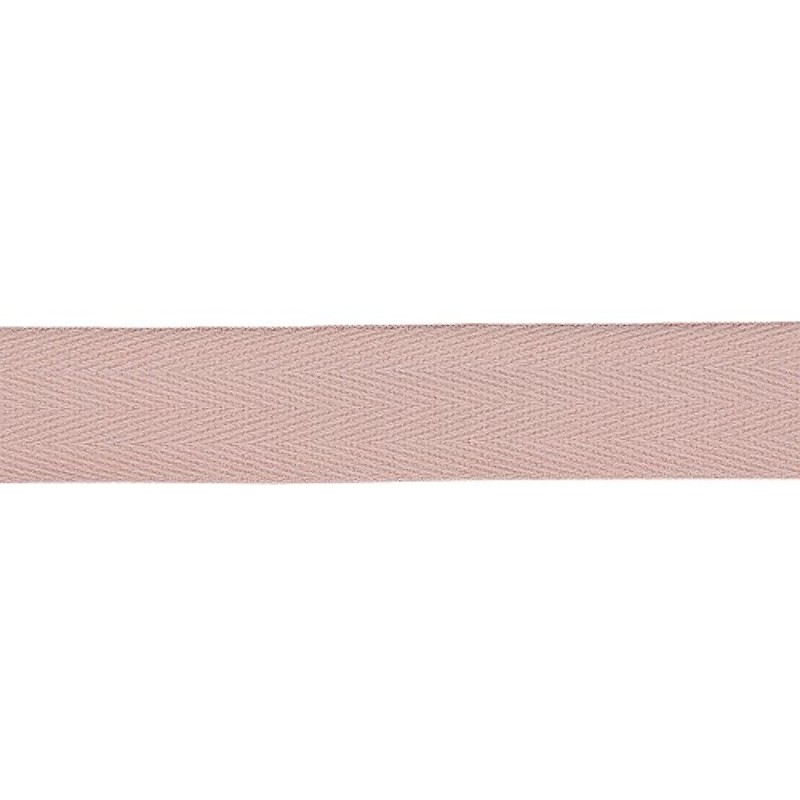 Cotton ribbon twill chevron -  20mm old pink