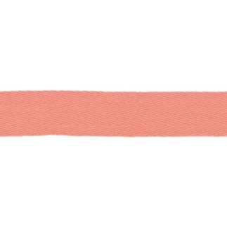 Ruban de coton sergé chevron - 20 mm corail (940)
