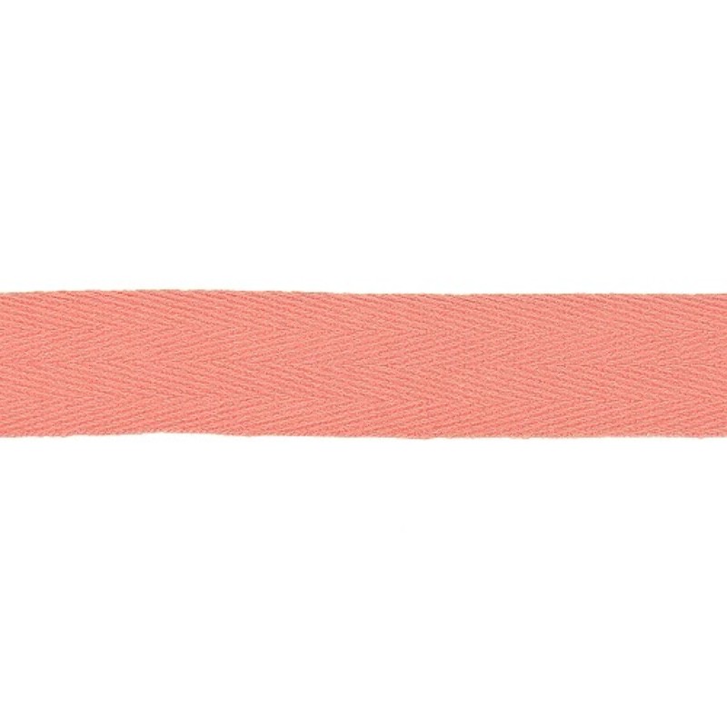 Cotton ribbon twill chevron -  20mm coral