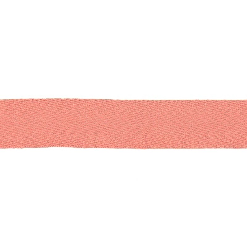 Ruban de coton sergé chevron - 20 mm corail (940)
