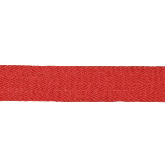 Cotton Twill Chevron Band - 20mm Red (914)