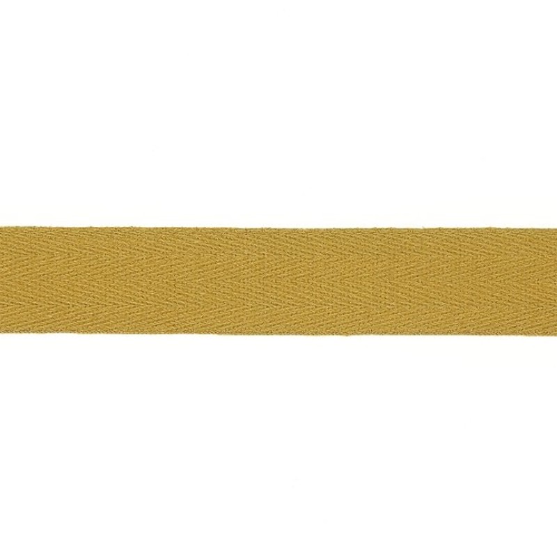 Cotton ribbon twill chevron -  20mm mustard