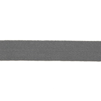 Ruban de coton sergé chevron - 20 mm gris foncé (968)