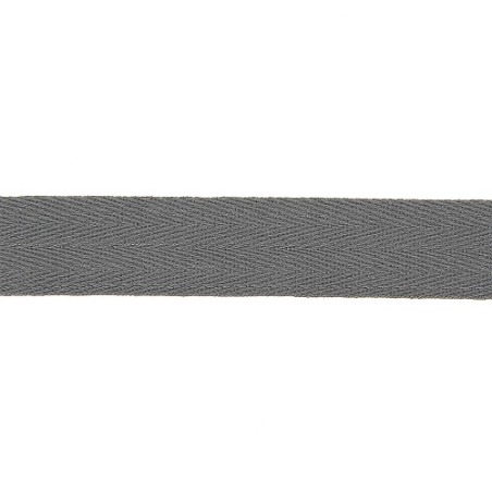 Baumwollband Twill chevron -  20mm dunkelgrau (968)