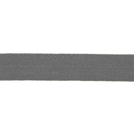 Ruban de coton sergé chevron - 20 mm gris foncé (968)
