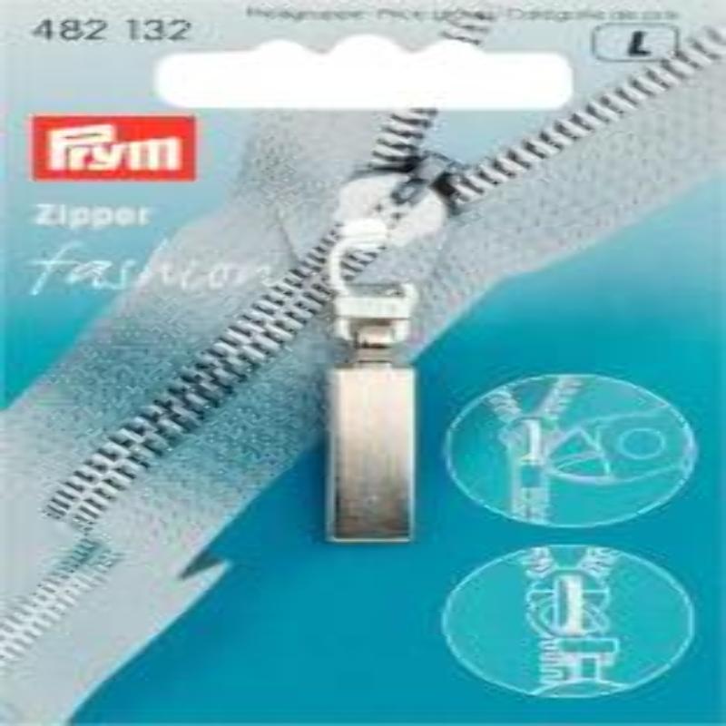 Zipper pendant metal classic matt silver