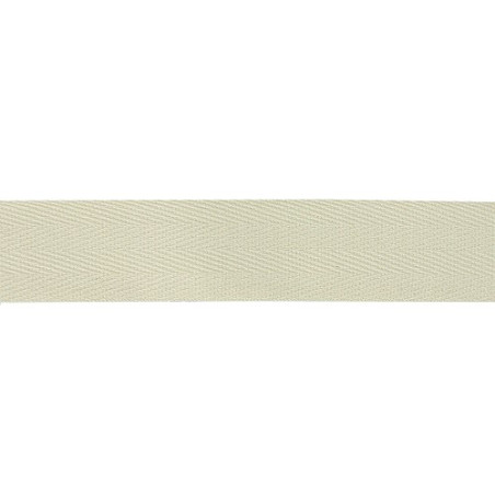 Bande de laine sergée à chevrons - 20 mm blanc cassé (956)