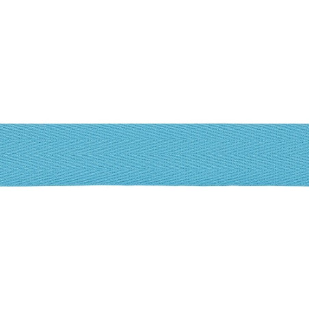 Ruban de coton sergé chevron - 20 mm turquoise (918)