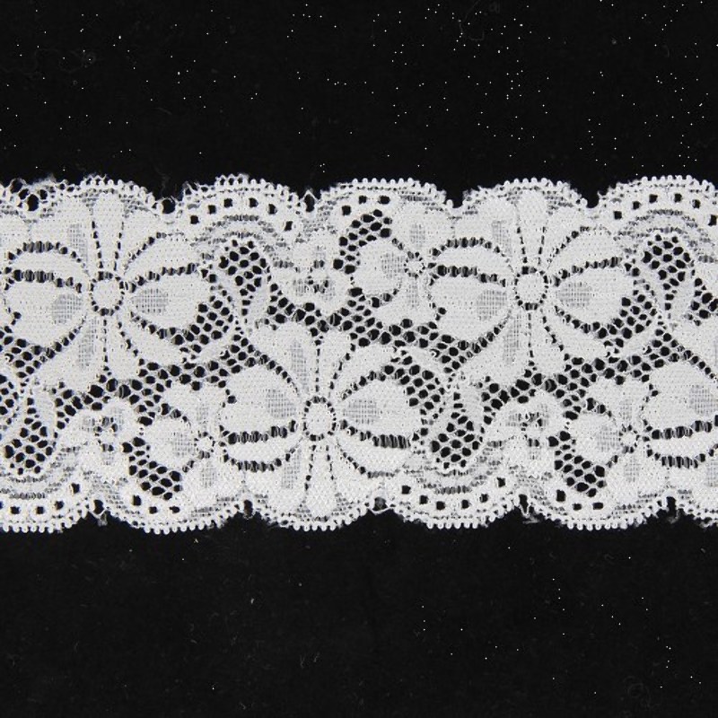 Elastic lace 65mm white (pr)