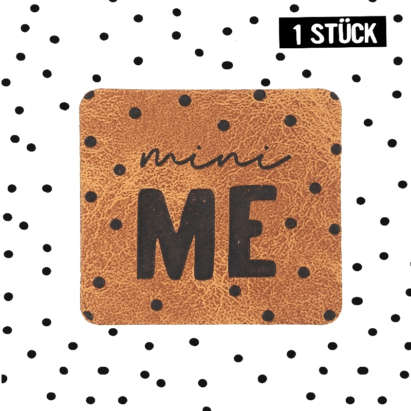 XL Kunstlederlabel - Mini me brown iron-on