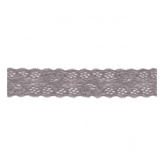 Dentelle élastique 30 mm gris foncé
