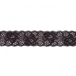 tissu de dentelle élastique 30 mm noir