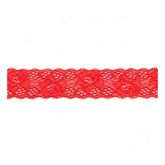 Dentelle élastique 30 mm rouge
