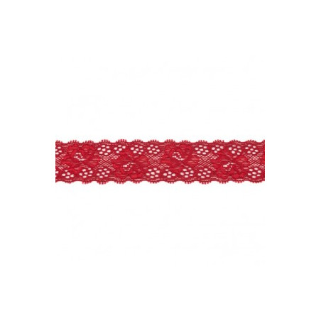 Dentelle élastique 30 mm bordeaux