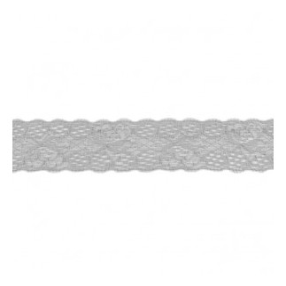 Dentelle élastique 30 mm gris clair