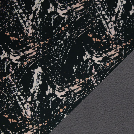Nano Softshell - Fiete Splashes old pink on black