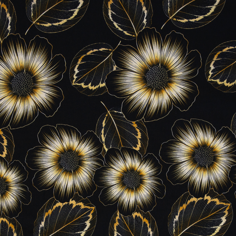 Modal French Terry - Murcia Flowers noir