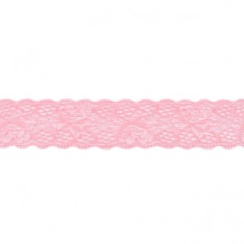 tissu de dentelle élastique 30 mm rose