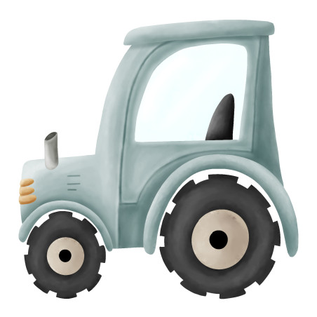 Transferts thermocollants - Mrs Mint Design - Tracteur menthe