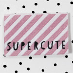 Woven Label - Supercute pink/white