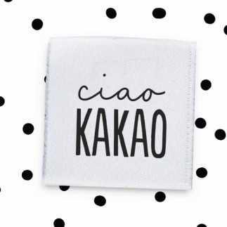 Woven Label - Mini ciao kakao weiss