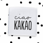 Woven Label - Mini ciao cocoa white