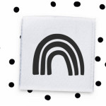 Étiquette tissée - Mini arc-en-ciel blanc