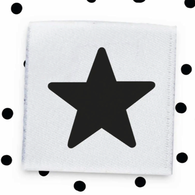 Woven Label - Mini star white