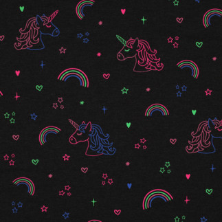 Jersey - Neon Unicorn anthrazit melange