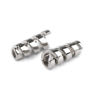 Cord end - metal spiral silver - 1 pc.