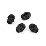 Cord end - metal skull black matt - 1 pc.