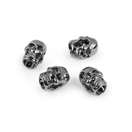 Cord end - metal Skull gunmetal - 1 pc.