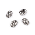 Embout de cordon - métal Crâne argenté - 1 pc.