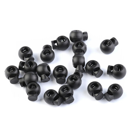 Arrêt de cordon petit rond 15 mm noir
