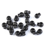 Arrêt de cordon petit rond 15 mm noir