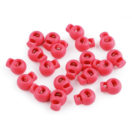 Arrêt cordon petit rond 15 mm framboise