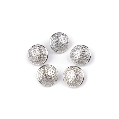 Bouton à œillet - ornements en métal 20 mm argent
