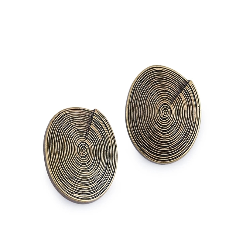 Bouton poussoir - Spirale métallique 24 mm en laiton vieilli