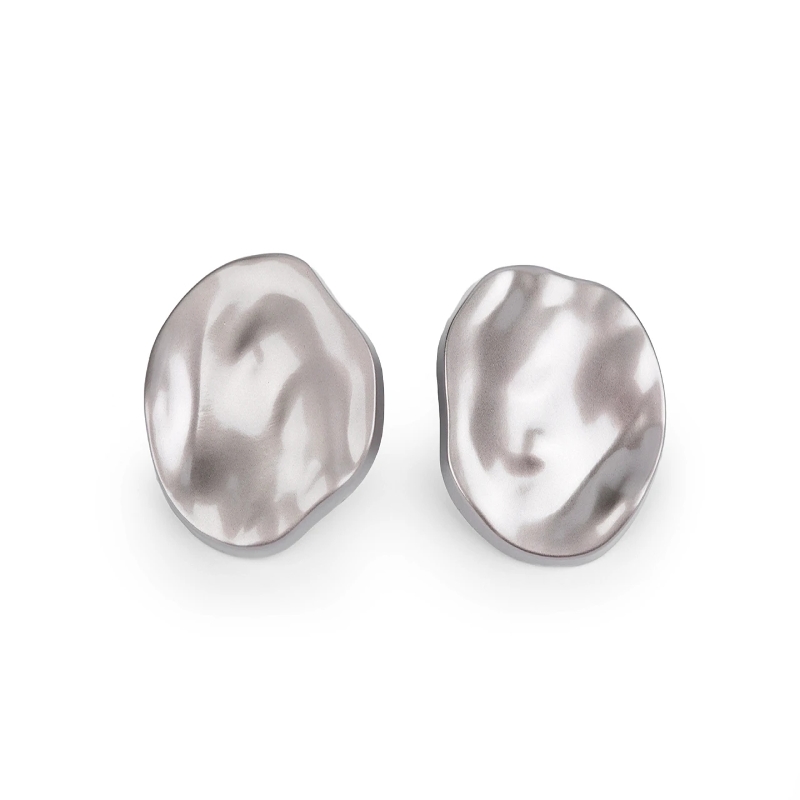 Eyelet button - metal scrunch 26mm silver
