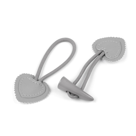 Duffle coat toggle closure - heart grey